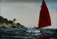 Red Sail Cat Castle Hill Oil Painting