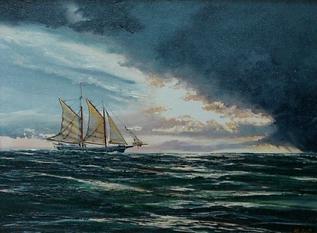 Storm on Ocean Oil Painting